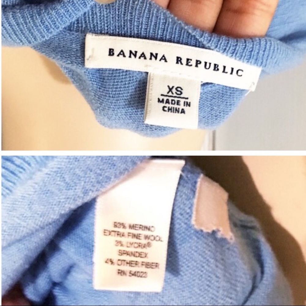 Banana Republic Wool Baby Blue Crew Neck Sweater - Picture 8 of 8